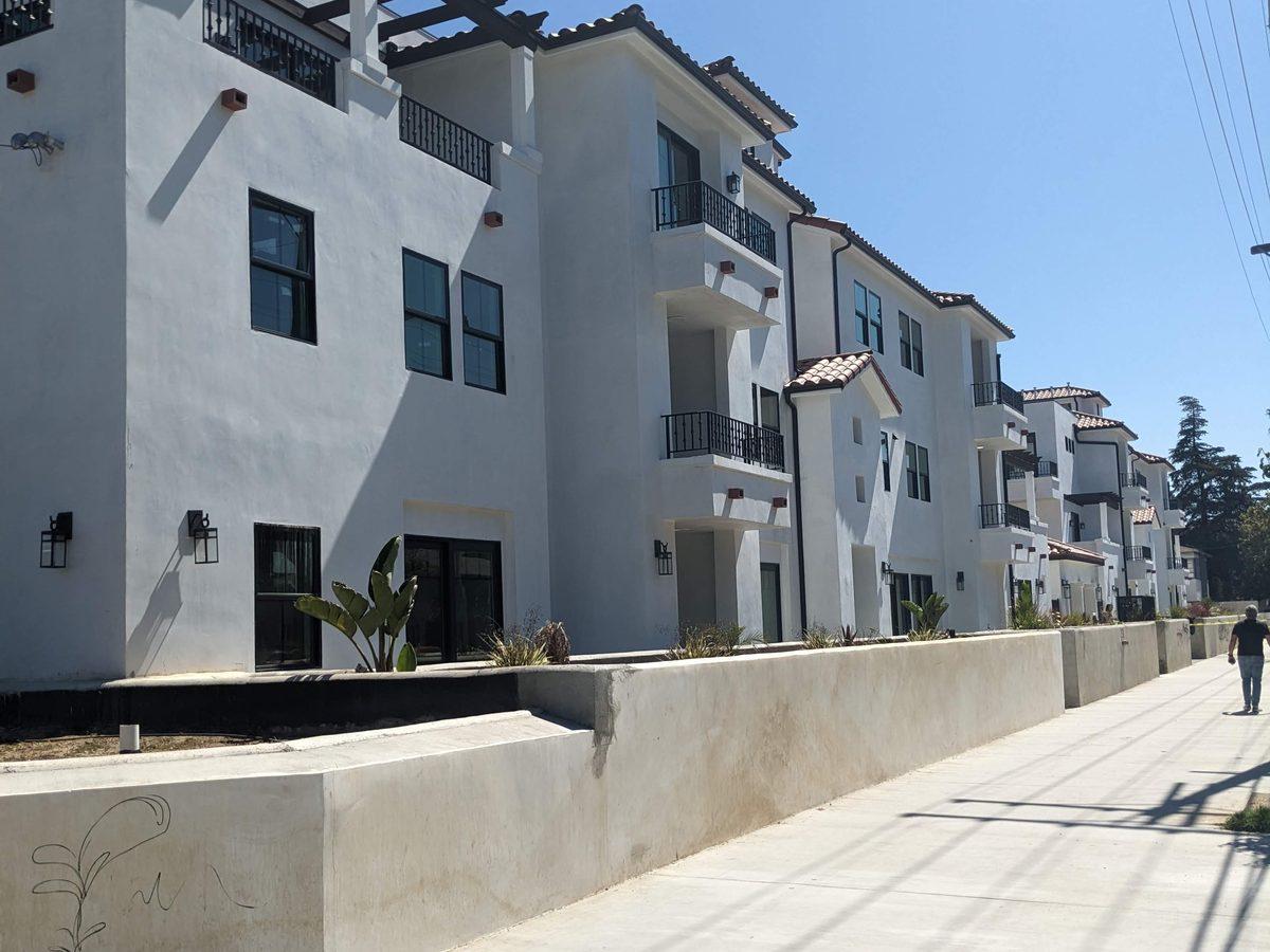 Spanish-style apartment building exterior electrical work - AMY Electric
