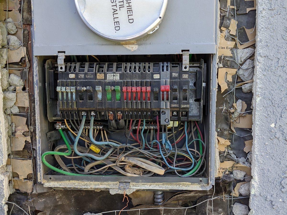 Old meter base removal during service upgrade in Burbank - AMY Electric