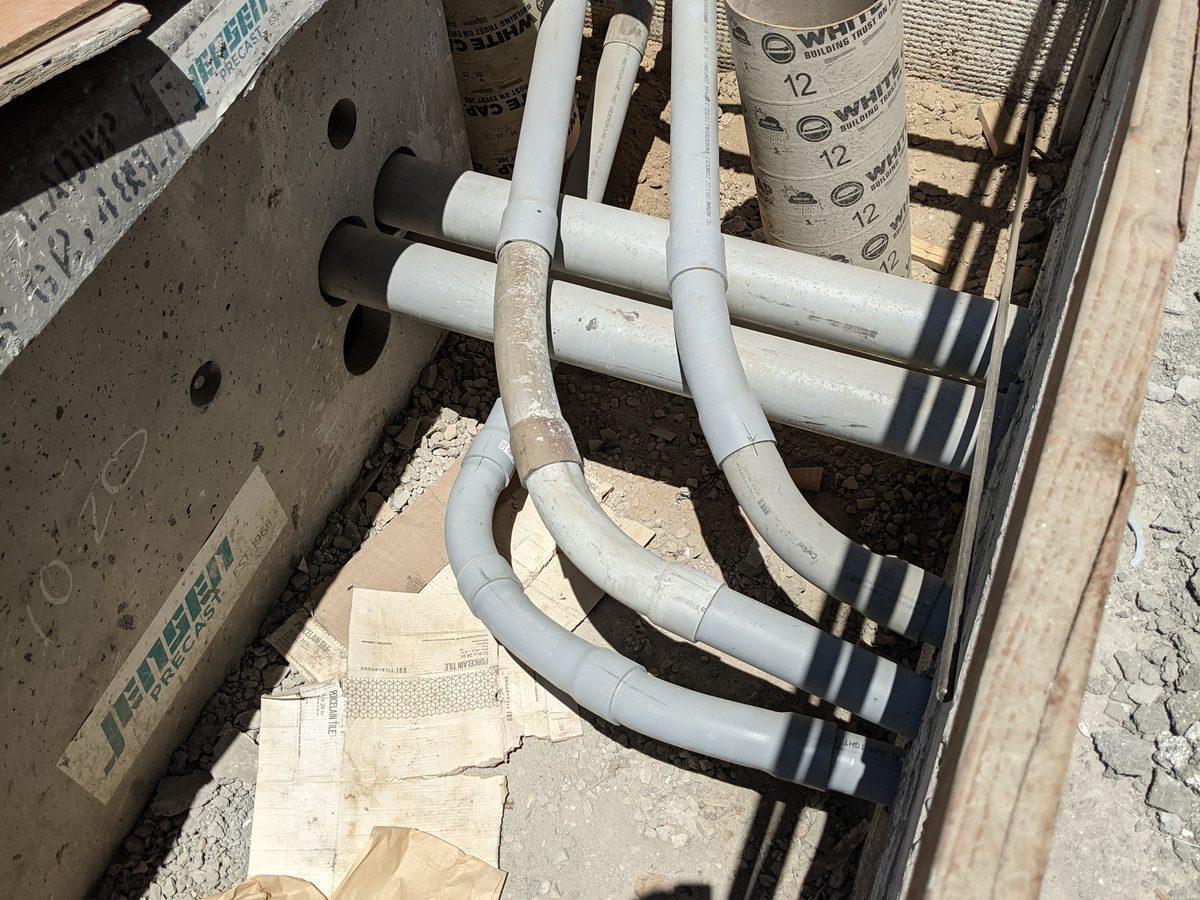 Underground conduit through foundation formwork - AMY Electric